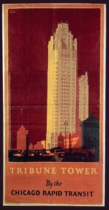 トリビューンタワー、シカゴラピッドトランジットカンパニー、1925年発行
